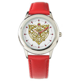 HYPER VALENTIJN, GOUDE CELTISCHE KENNIS HEART Whit Horloge