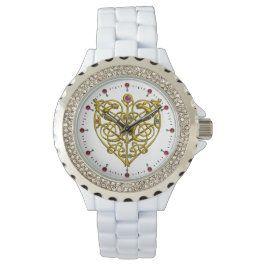 HYPER VALENTIJN, GOUDE CELTISCHE KENNIS HEART Whit Horloge