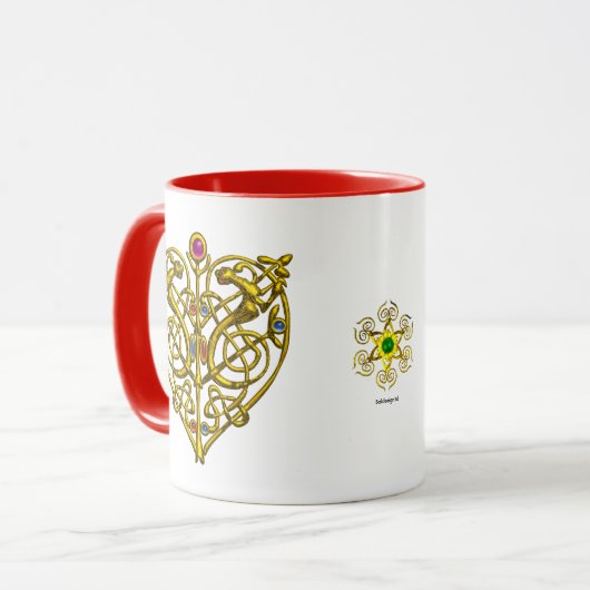 HYPER VALENTIJN, GOUDE CELTISCHE KENNIS HEART Whit Mok (Voorkant links)