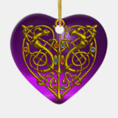 HYPER VALENTIJN HEART Amethyst & Blue Aquamarine Keramisch Ornament (Voorkant)