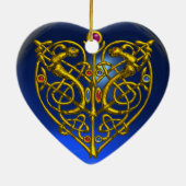 HYPER VALENTIJN HEART Red Ruby en Blue Sapphire Keramisch Ornament (Achterkant)