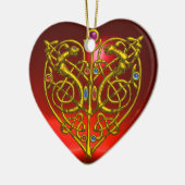 HYPER VALENTIJN HEART Red Ruby en Blue Sapphire Keramisch Ornament (Links)