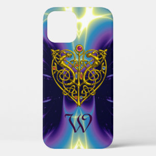 HYPER VALENTIJN MONOGRAM/GOLD HEART IN PAARSE BLAU Case-Mate iPhone CASE