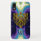 HYPER VALENTIJN MONOGRAM Paars blauw Case-Mate iPhone Case (Achterkant)