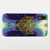 HYPER VALENTIJN MONOGRAM Paars blauw Case-Mate iPhone Case (Achterkant (horizontaal))