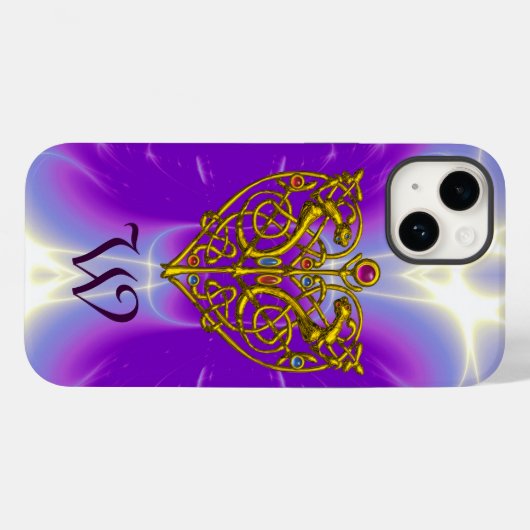 HYPER VALENTIJN MONOGRAM Pink Fuchsia Paars Case-Mate iPhone Case (Achterkant (horizontaal))