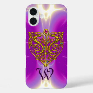 HYPER VALENTIJN MONOGRAM Pink Fuchsia Paars iPhone 16 Plus Hoesje