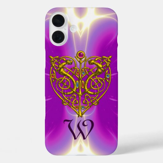 HYPER VALENTIJN MONOGRAM Pink Fuchsia Paars Case-Mate iPhone Case (Achterkant)