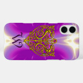 HYPER VALENTIJN MONOGRAM Pink Fuchsia Paars Case-Mate iPhone Case (Achterkant (horizontaal))