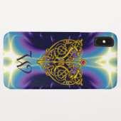 HYPER VALENTIJN MONOGRAM Pink Fuchsia Paars Case-Mate iPhone Case (Achterkant (horizontaal))