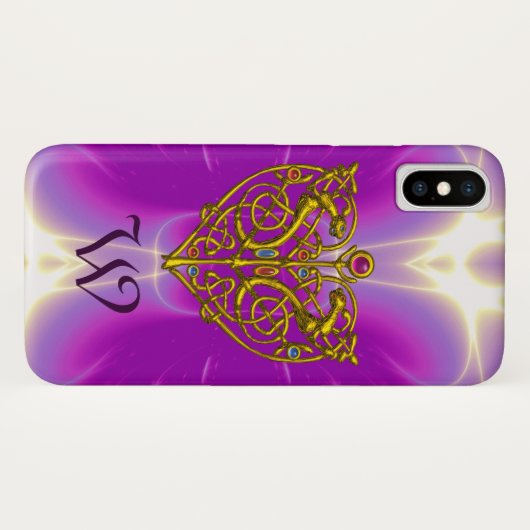 HYPER VALENTIJN MONOGRAM Pink Fuchsia Paars Case-Mate iPhone Case (Achterkant (horizontaal))