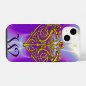 HYPER VALENTIJN MONOGRAM Pink Fuchsia Paars iPhone Hoesje (Achterkant horizontaal)