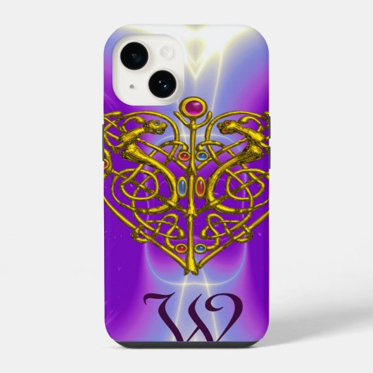 HYPER VALENTIJN MONOGRAM Pink Fuchsia Paars iPhone Hoesje (Achterkant)