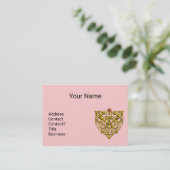HYPER VALENTIJN, PINK GOLD CELTIC KNOT HEART JEWEL VISITEKAARTJE (Staand voorkant)