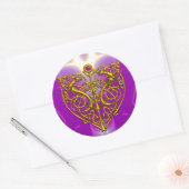 HYPER VALENTIJN Roze Fuchsia Paars Ronde Sticker (Envelop)