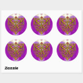 HYPER VALENTIJN Roze Fuchsia Paars Ronde Sticker (Vel)