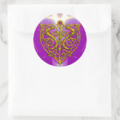 HYPER VALENTIJN Roze Fuchsia Paars Ronde Sticker (Tas)