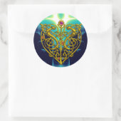 HYPER VALENTIJN Roze Fuchsia Paars Ronde Sticker (Tas)