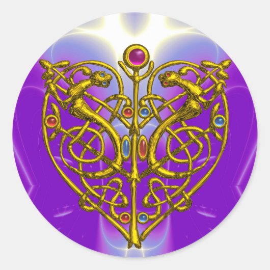HYPER VALENTIJN Roze Fuchsia Paars Ronde Sticker (Voorkant)