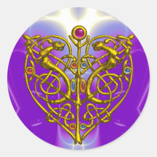 HYPER VALENTIJN Roze Fuchsia Paars Ronde Sticker