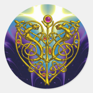 HYPER VALENTIJN Roze Fuchsia Paars Ronde Sticker