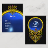 HYPER VALENTIJN SAPPHIRE MONOGRAM geel blauw Visitekaartje (Voorkant / Achterkant)