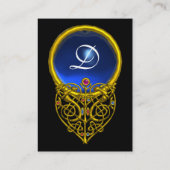 HYPER VALENTIJN SAPPHIRE MONOGRAM geel blauw Visitekaartje (Achterkant)