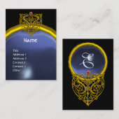 HYPER VALENTIJN TOPAZ MONOGRAM geel blauw Visitekaartje (Voorkant / Achterkant)