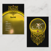 HYPER VALENTIJN TOPAZ MONOGRAM geel zwart Visitekaartje (Voorkant / Achterkant)