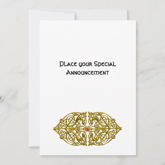 HYPER VALENTINE/ GOUDE CELTISCHE KNOOP HART Wit Kaart (Achterkant)