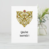 HYPER VALENTINE/ GOUDE KELTISCHE KNOOP HART Wit Kaart (Staand voorkant)