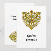 HYPER VALENTINE/ GOUDE KELTISCHE KNOOP HART Wit Kaart (Voorkant / Achterkant)