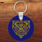 HYPER VALENTINE/ GOUDEN CELTISCHE KNOOP HART SLEUTELHANGER (Voorkant)