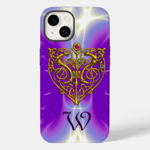 HYPER VALENTINE MONOGRAM Roze Fuchsia Paars iPhone 14 Hoesje