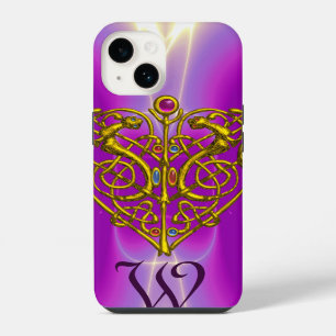 HYPER VALENTINE MONOGRAM Roze Fuchsia Paars iPhone 14 Hoesje