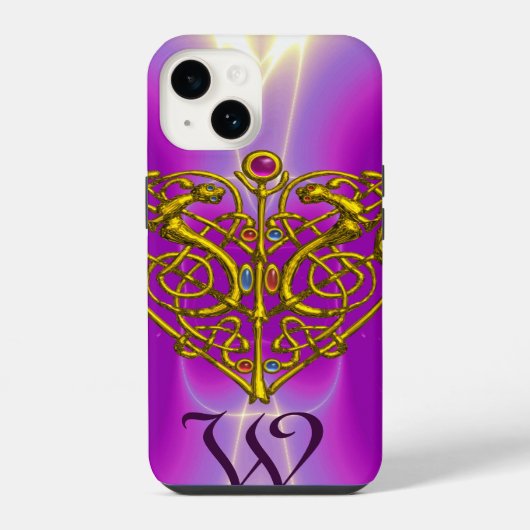 HYPER VALENTINE MONOGRAM Roze Fuchsia Paars iPhone Hoesje (Achterkant)