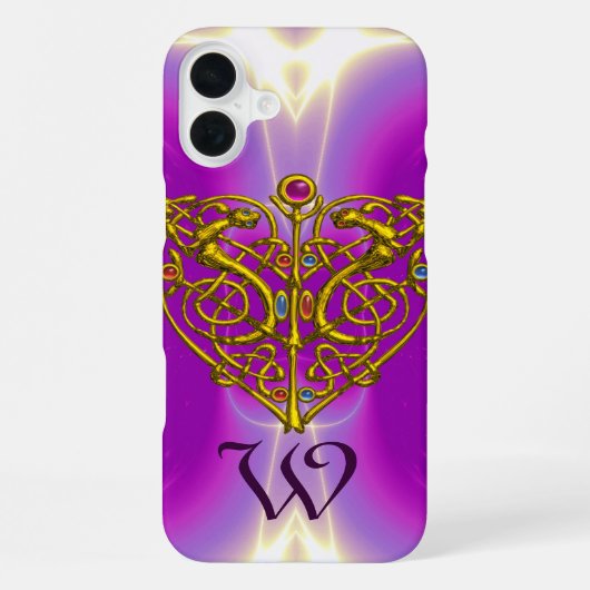 HYPER VALENTINE MONOGRAM Roze Fuchsia Paars iPhone Hoesje (Achterkant)