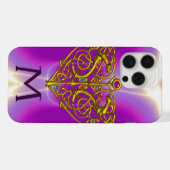 HYPER VALENTINEHART MONOGRAM Roze Fuchsia Paars iPhone Hoesje (Achterkant horizontaal)