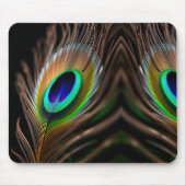 Hyper-Vibrant Macro van Peacock Feather Eye Muismat (Voorkant)