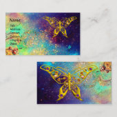 HYPER VLINDER IN GOUD SPARKLES, blauw, groen, geel Visitekaartje (Voorkant / Achterkant)