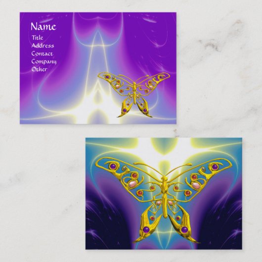 HYPER VLINDER LICHTE GOLVEN, Roze, Paarse, Violet Visitekaartje (Voorkant / Achterkant)