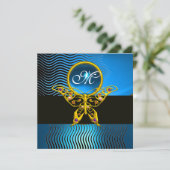 HYPER VLINDER MONOGRAM,golven blauwe saffier Kaart (Staand voorkant)