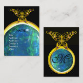 HYPER VLINDER MONOGRAM opaalgeel zwart blauw Visitekaartje (Voorkant / Achterkant)