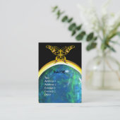 HYPER VLINDER MONOGRAM opaalgeel zwart blauw Visitekaartje (Staand voorkant)
