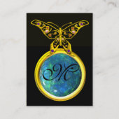 HYPER VLINDER MONOGRAM opaalgeel zwart blauw Visitekaartje (Achterkant)