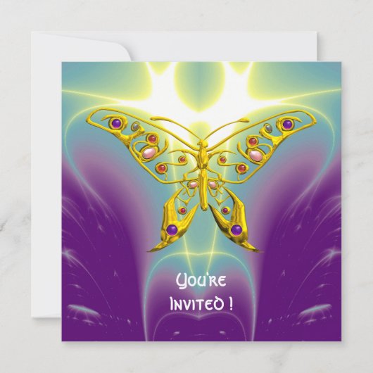 HYPER VLINDER paars groen violet champagne Kaart (Voorkant)