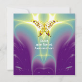 HYPER VLINDER paars groen violet champagne Kaart (Achterkant)