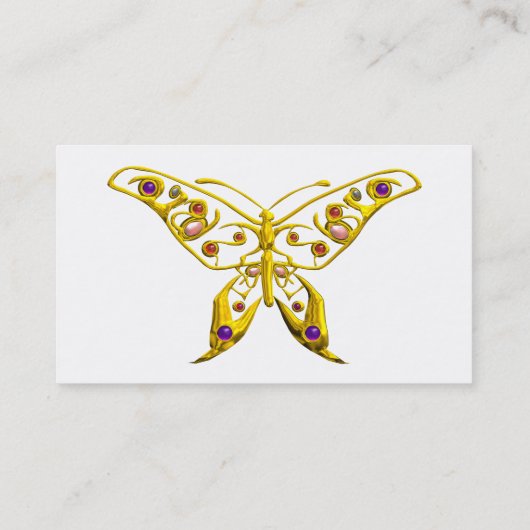 HYPER VLINDERJUWEEL ,KLEURRIJKE EDELSTENEN Wit Visitekaartje (Achterkant)