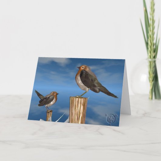 HYPER VOGELS/ROBINEBROOST FEESTDAGEN KAART (Voorkant)