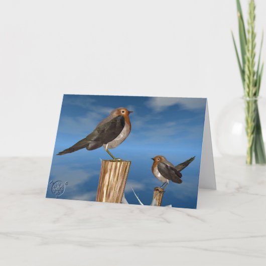 HYPER VOGELS/ROBINEBROOST FEESTDAGEN KAART (Voorkant)